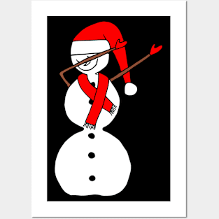 funny snowman, dab, dabbing, snow Posters and Art